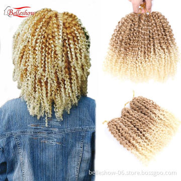 Hot sell 8 inch 3 pc/set afro kinky dreadlocks crochet braid hair curly kinky twists crochet Marlybob  kinky twist braids